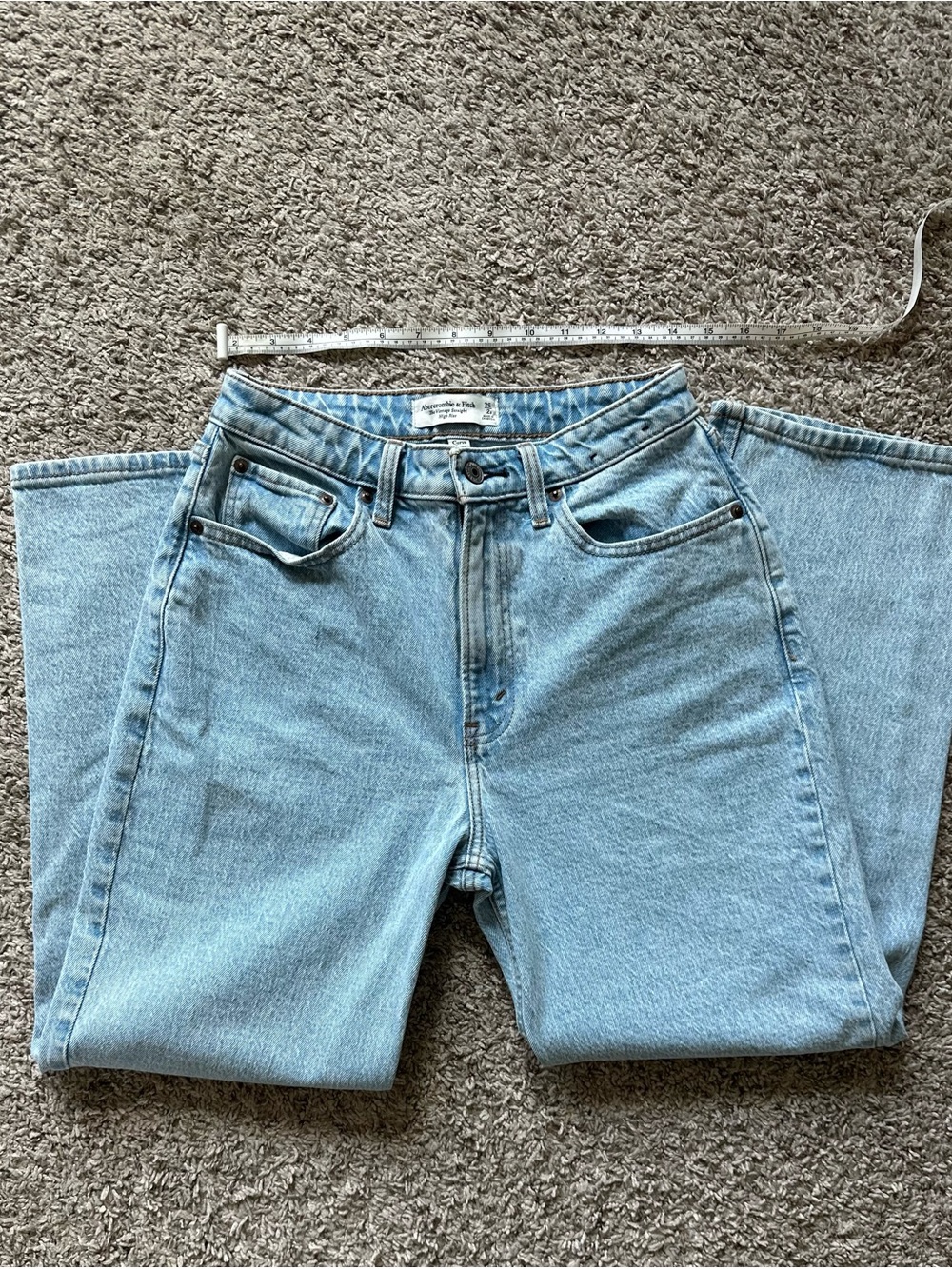Abercrombie & Fitch Light Blue High-Rise Straight Jeans